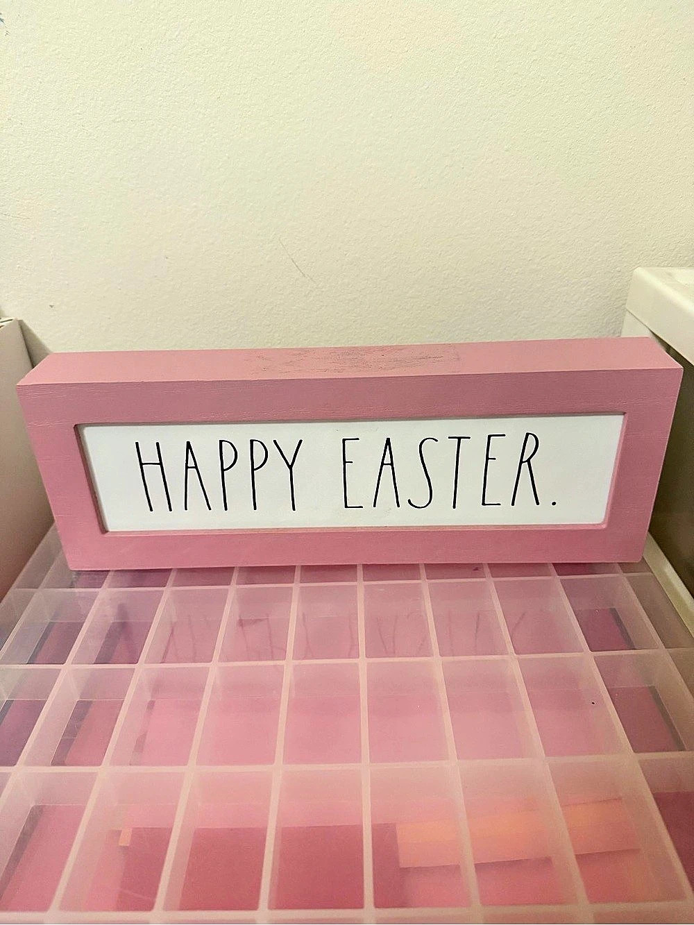 Rae Dunn Pink & White Easter Decor Organizer